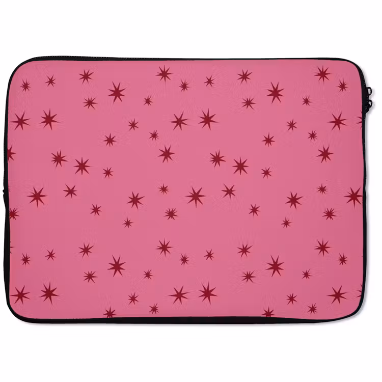 Laptophoes - Kerst - Ster - Rood - Roze — 1