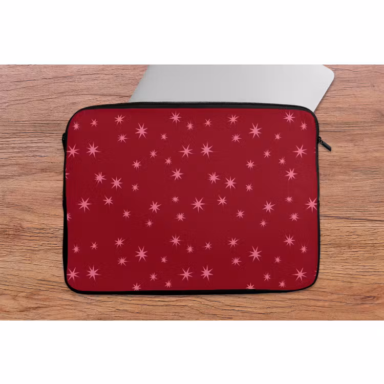 Laptophoes - Ster - Roze - Kerst - Rood — 2