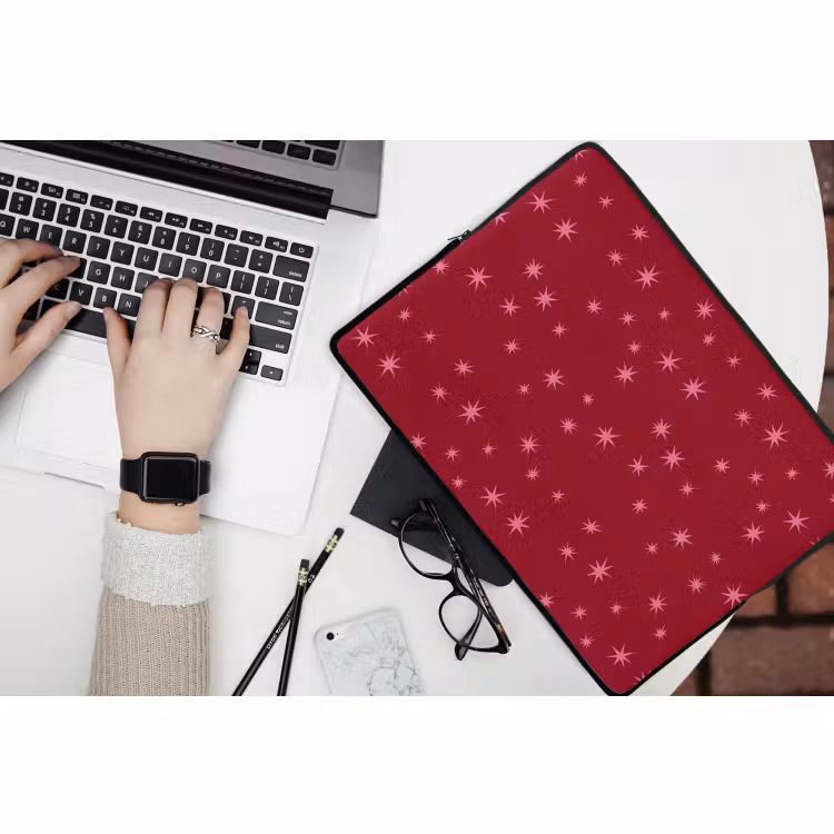 Laptophoes - Ster - Roze - Kerst - Rood — 3