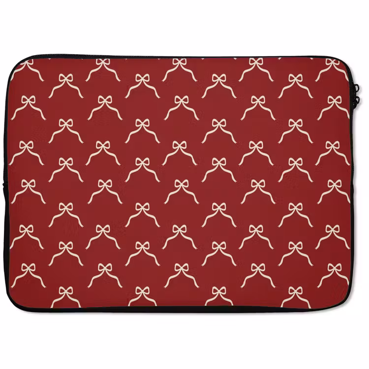 Laptophoes - Strik - Kerst - Rood - Wit — 1