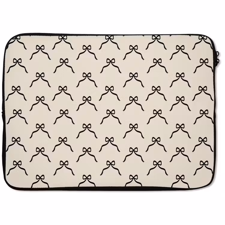 Laptophoes - Strik - Kerst - Wit - Zwart — 1