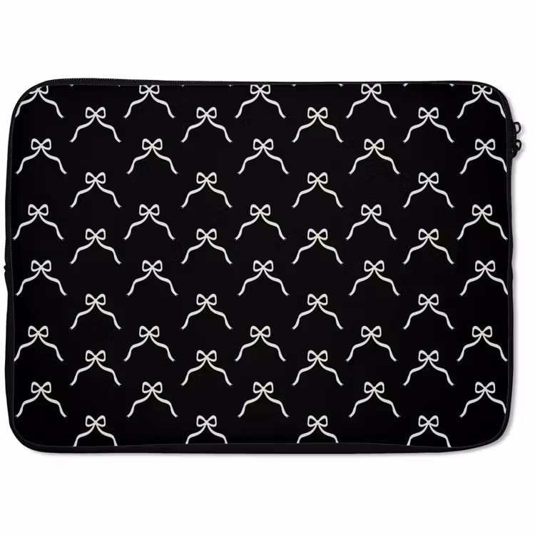 Laptophoes - Strik - Kerst - Zwart - Wit — 1