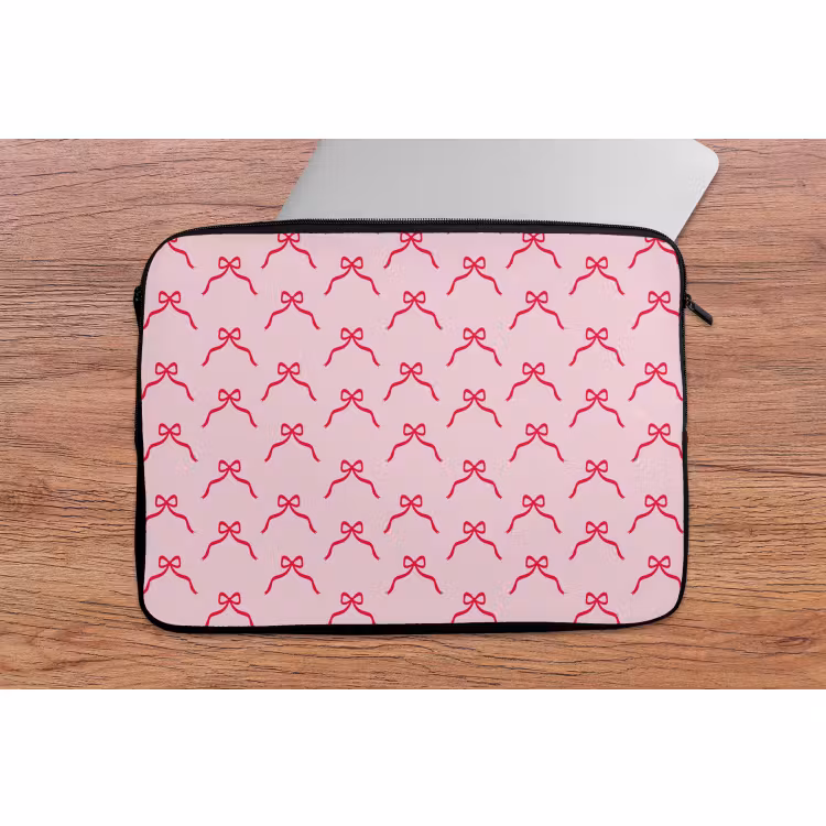 Laptophoes - Strik - Rood - Kerst - Roze — 2
