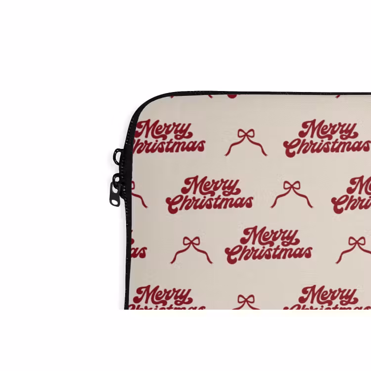 Laptophoes - Tekst - Rood - Crème - Strik — 5