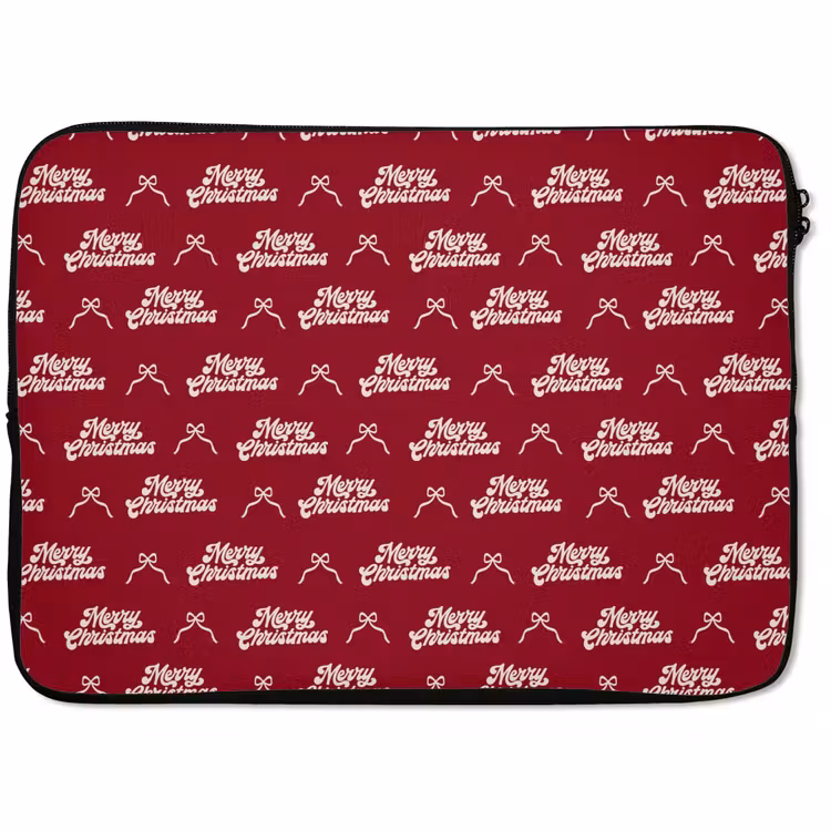 Laptophoes - Tekst - Rood - Wit - Strik — 1