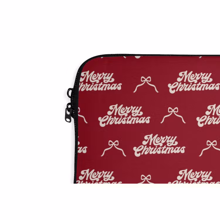 Laptophoes - Tekst - Rood - Wit - Strik — 5
