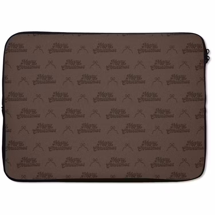Laptophoes - Tekst - Strik - Bruin — 1