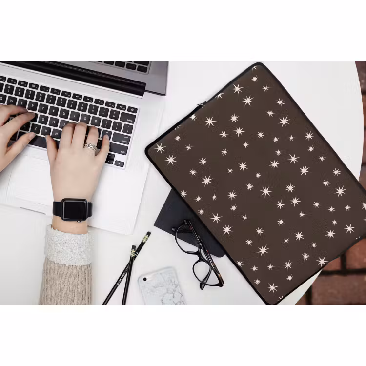 Laptophoes - Bruin - Ster - Kerst — 3