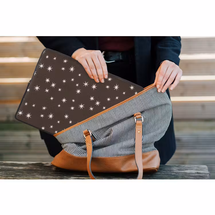Laptophoes - Bruin - Ster - Kerst — 4