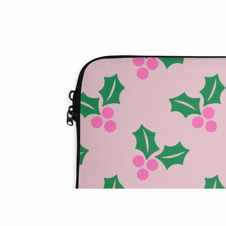 Laptophoes - Kerst - Hulst - Roze — 5
