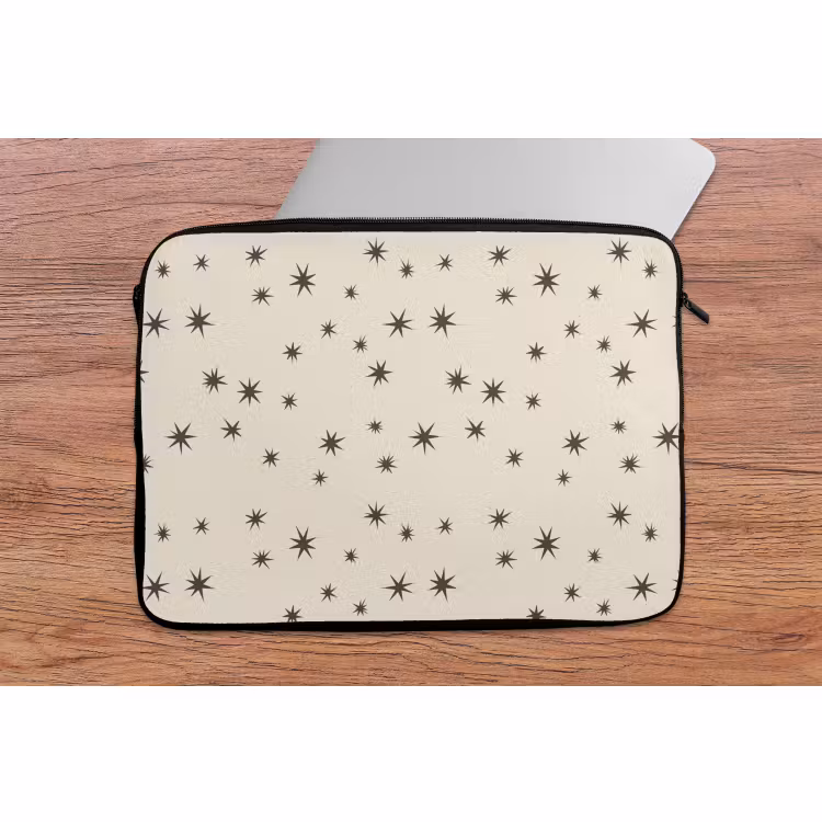Laptophoes - Kerst - Ster - Bruin — 2