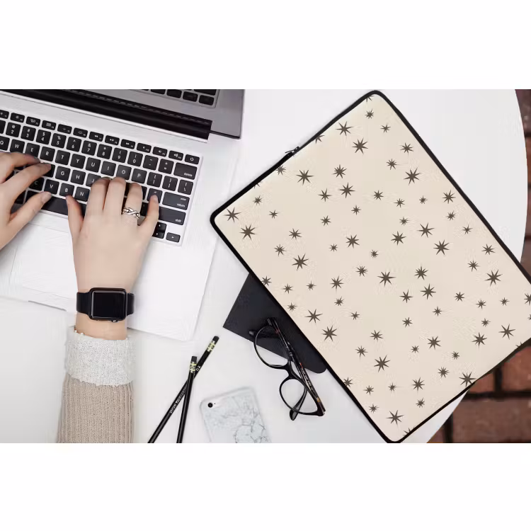 Laptophoes - Kerst - Ster - Bruin — 3