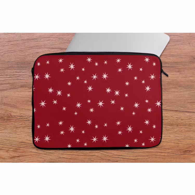 Laptophoes - Rood - Wit - Kerst - Ster — 2