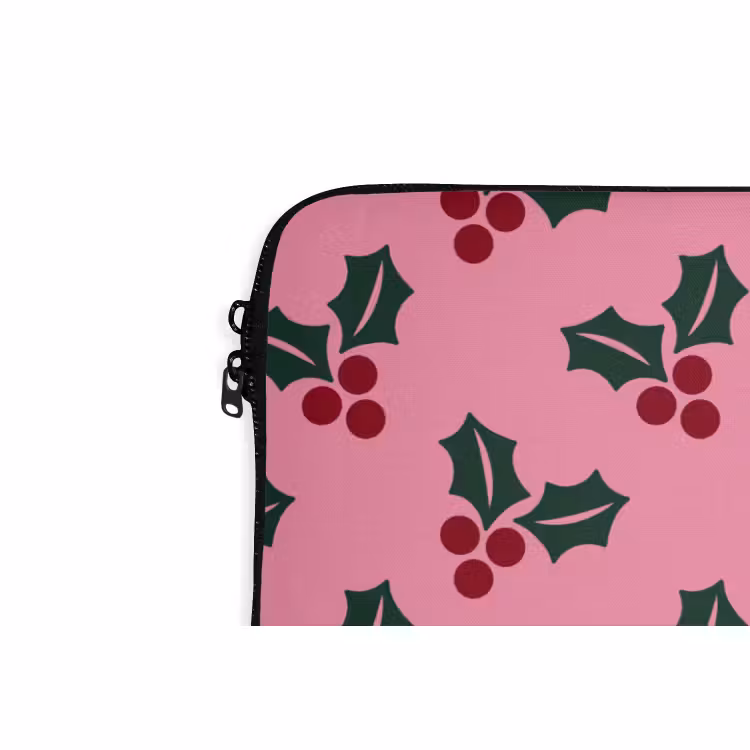 Laptophoes - Roze - Kerst - Hulst — 5