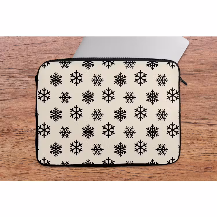 Laptophoes - Sneeuwvlok - Crème - Wit — 2