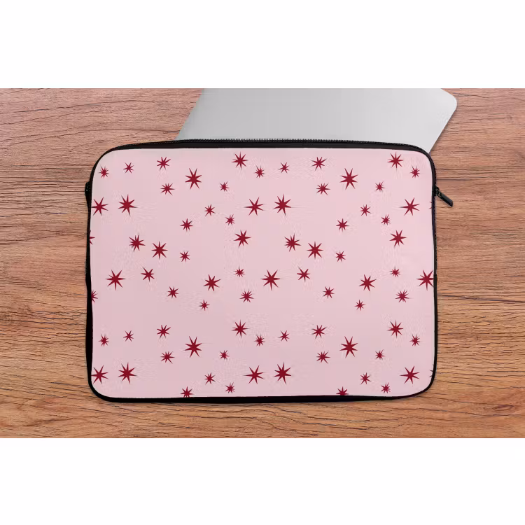 Laptophoes - Ster - Roze - Rood — 2