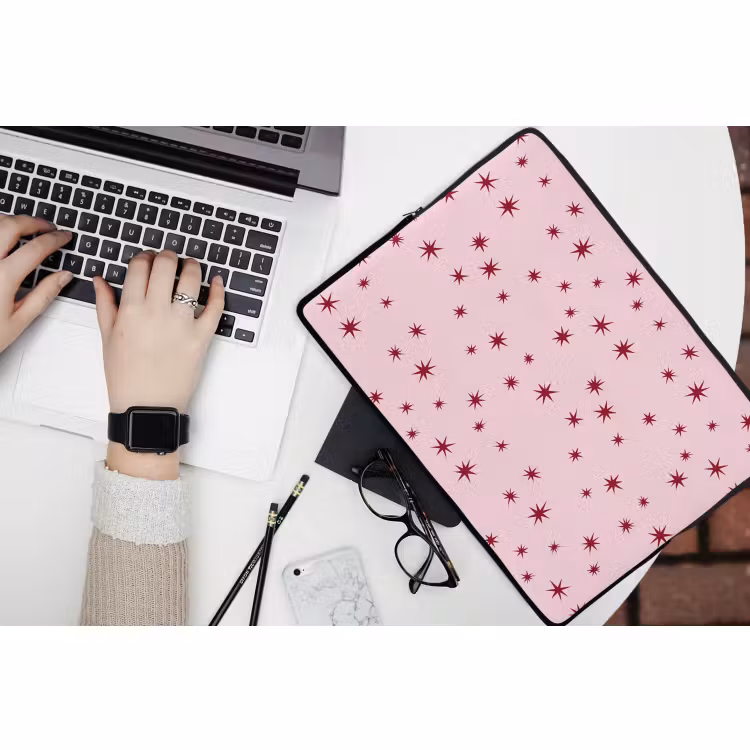 Laptophoes - Ster - Roze - Rood — 3