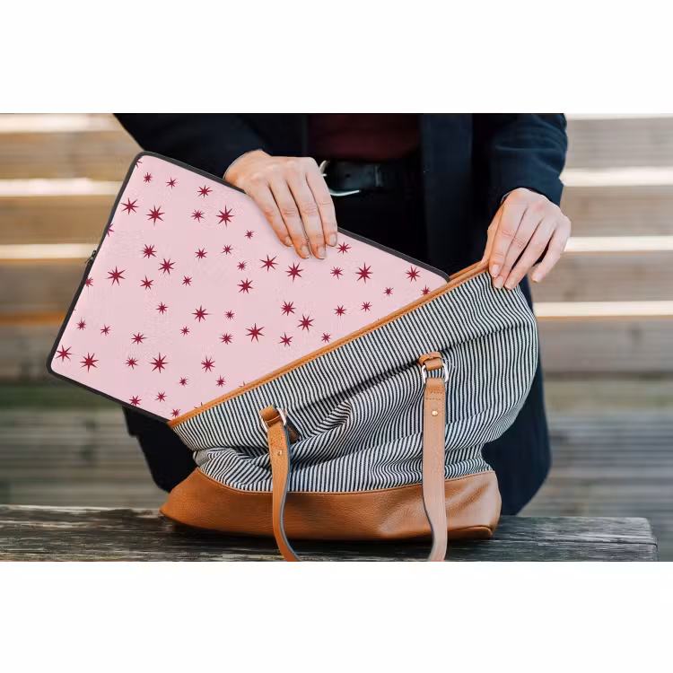 Laptophoes - Ster - Roze - Rood — 4
