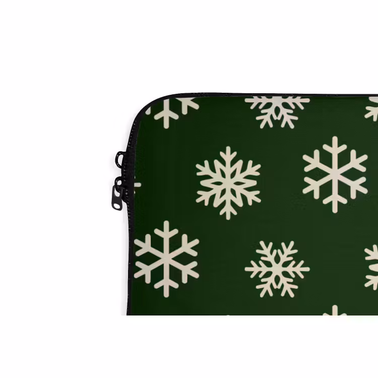 Laptophoes - Sneeuwvlok - Groen - Wit - Kerst — 5