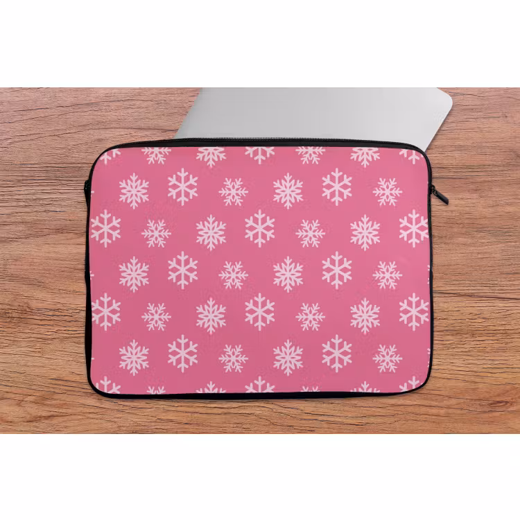 Laptophoes - Sneeuwvlok - Kerst - Roze — 2