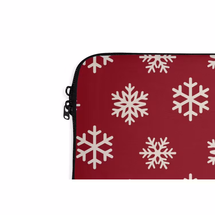 Laptophoes - Sneeuwvlok - Rood - Wit - Kerst — 5