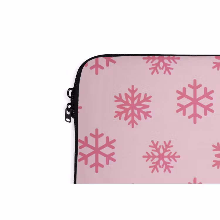 Laptophoes - Sneeuwvlok - Roze - Kerst — 5