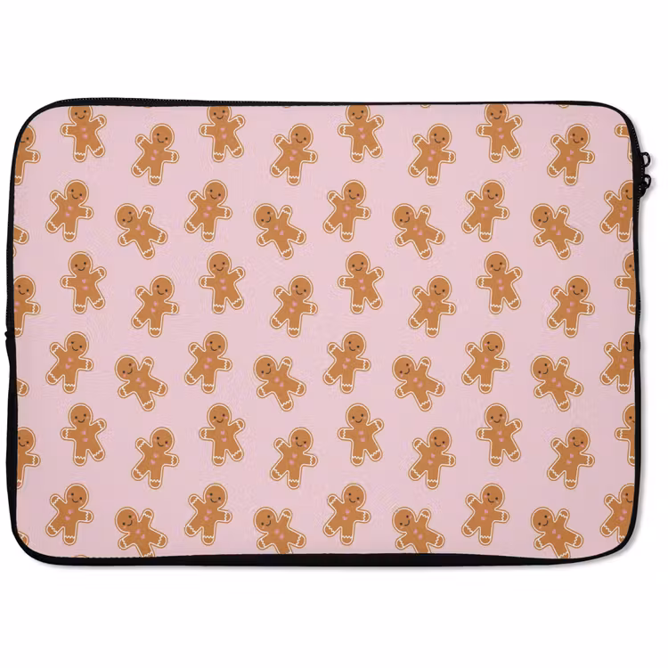 Laptophoes - Peperkoek - Bruin - Roze - Kerst — 1