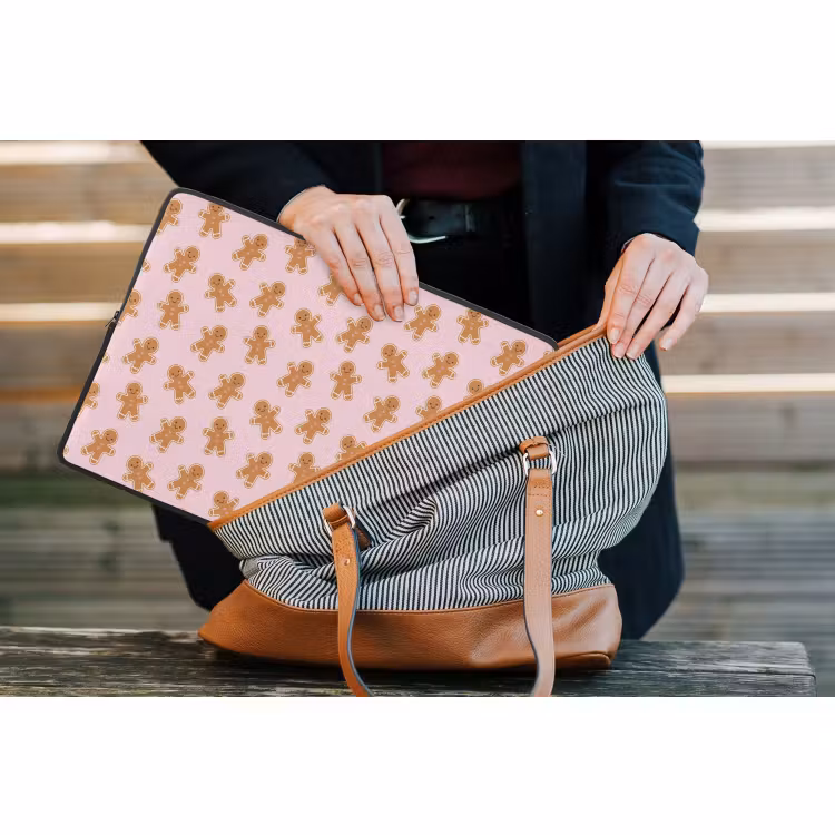 Laptophoes - Peperkoek - Bruin - Roze - Kerst — 4