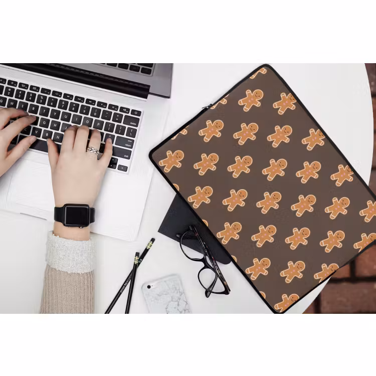 Laptophoes - Peperkoek - Kerst - Bruin — 3