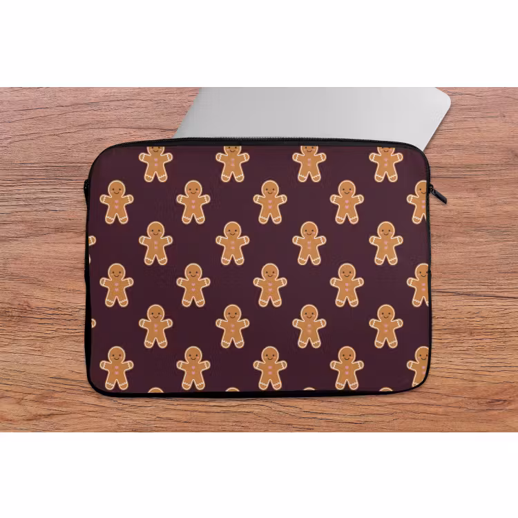 Laptophoes - Peperkoek - Kerst - Burgundy — 2