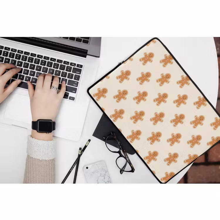 Laptophoes - Peperkoek - Kerst - Crème — 3