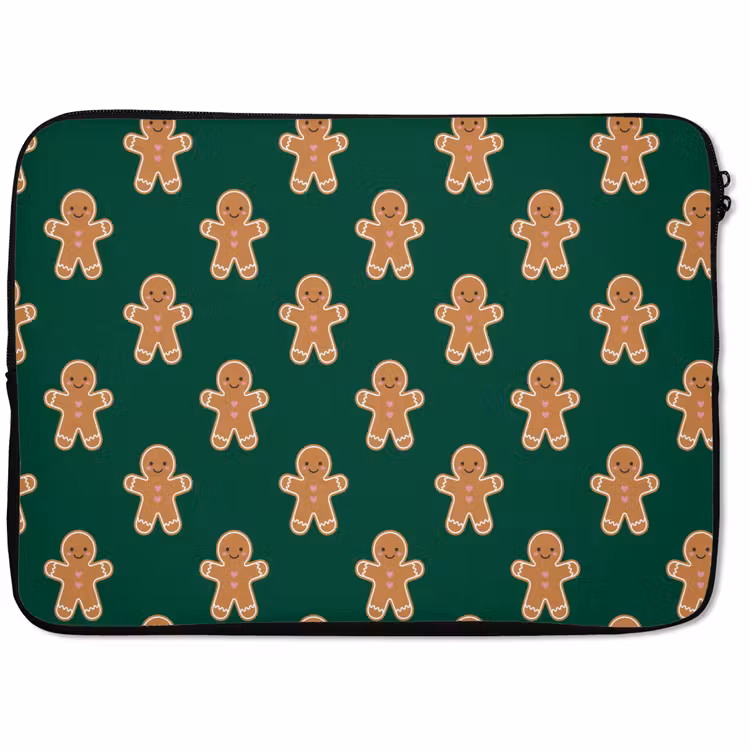 Laptophoes - Peperkoek - Kerst - Groen — 1