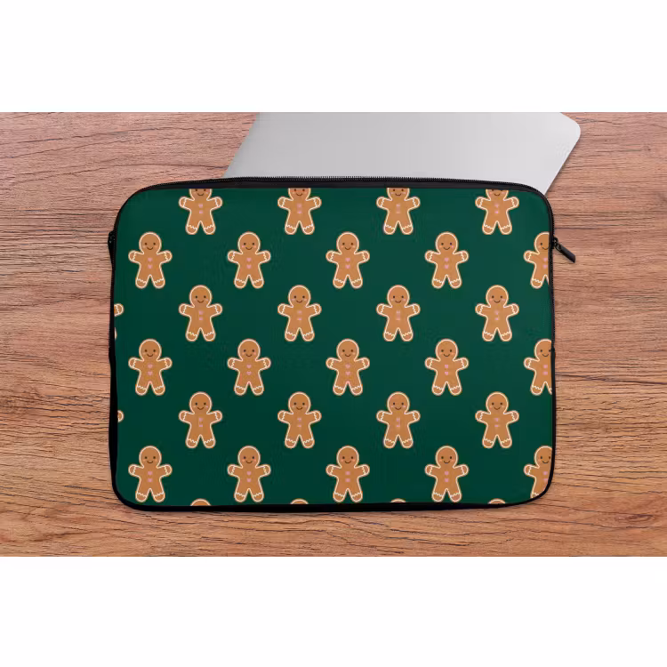 Laptophoes - Peperkoek - Kerst - Groen — 2