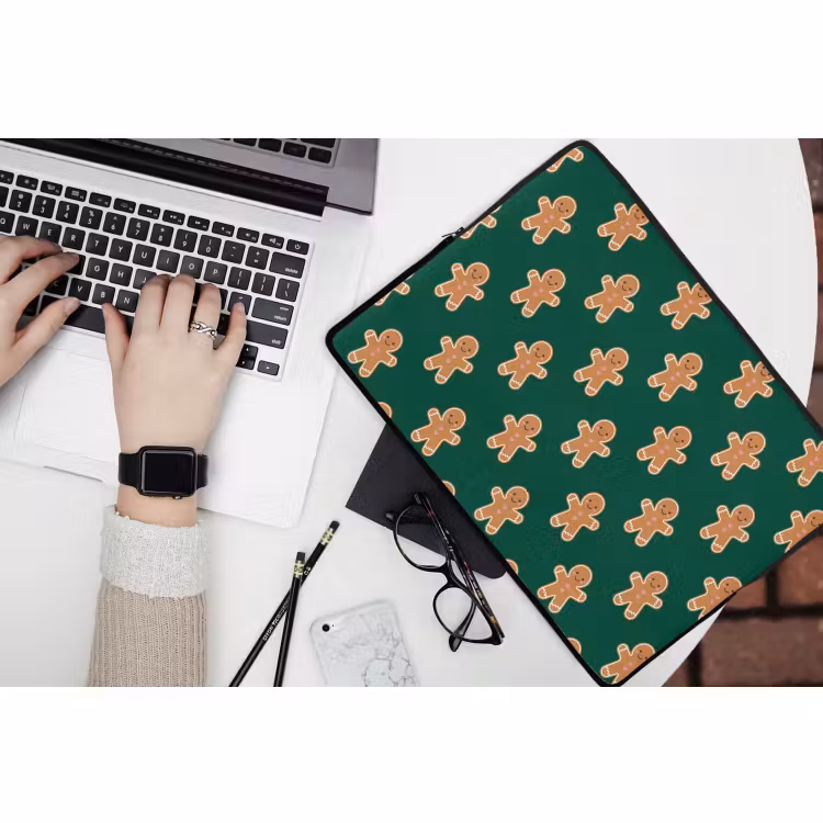Laptophoes - Peperkoek - Kerst - Groen — 3