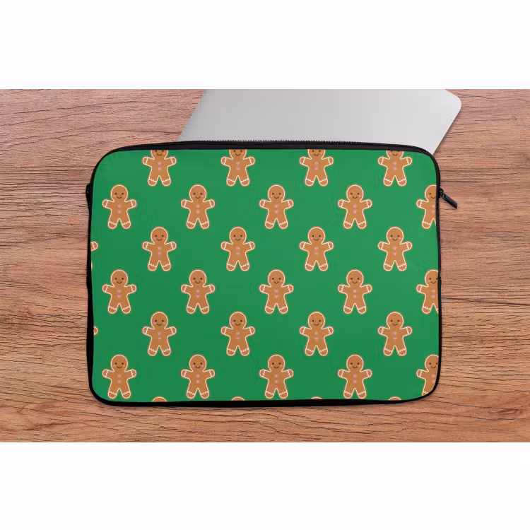 Laptophoes - Peperkoek - Kerst - Neon - Groen — 2