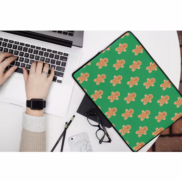 Laptophoes - Peperkoek - Kerst - Neon - Groen — 3