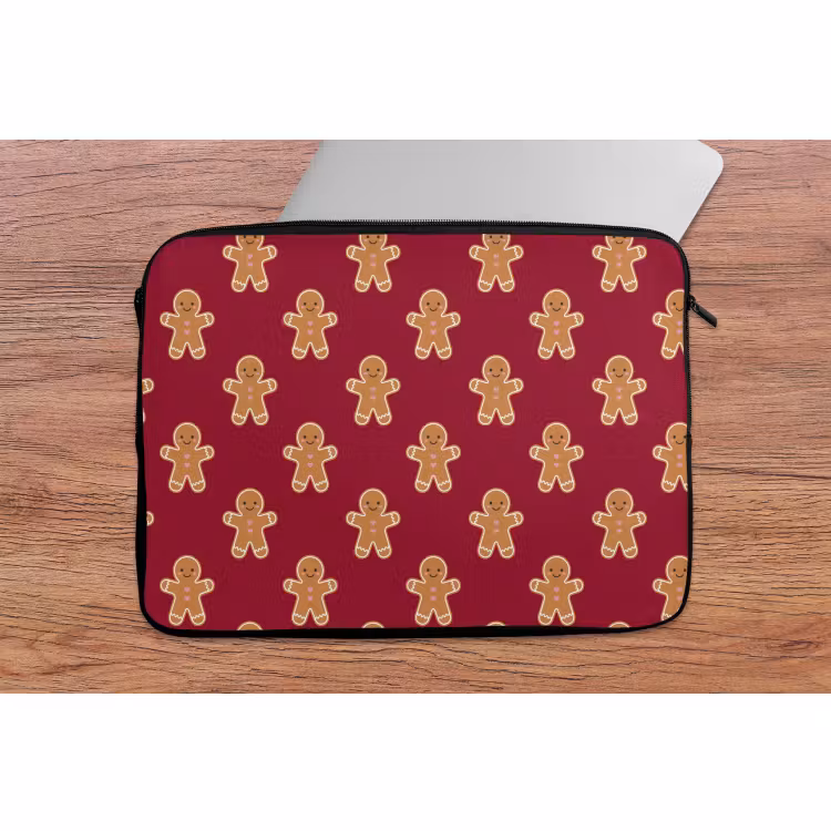 Laptophoes - Peperkoek - Kerst - Rood — 2