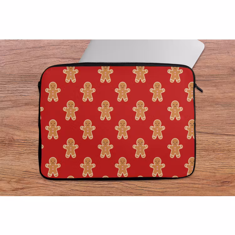 Laptophoes - Peperkoek - Kerst - Rood — 2