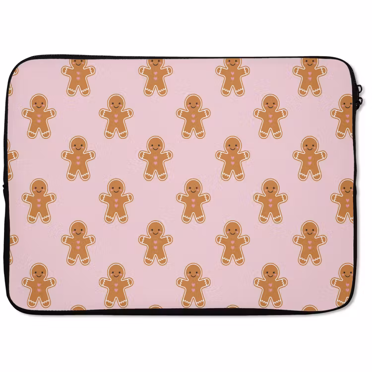 Laptophoes - Peperkoek - Kerst - Roze — 1