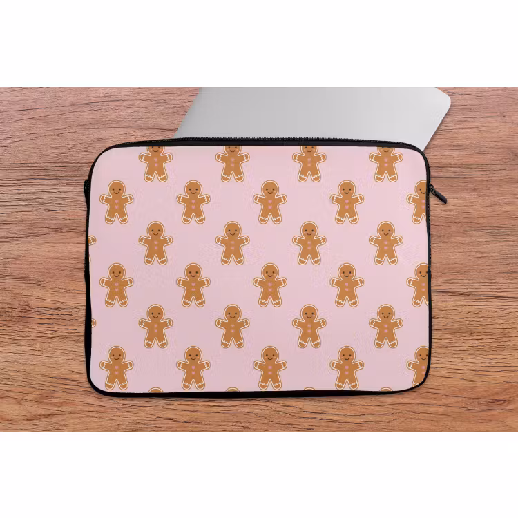 Laptophoes - Peperkoek - Kerst - Roze — 2