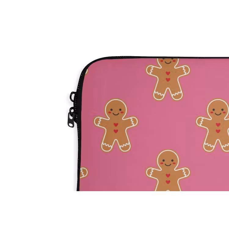 Laptophoes - Peperkoek - Kerst - Roze - Bruin — 5