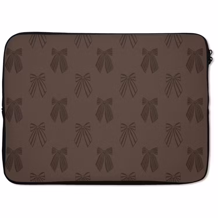 Laptophoes - Strikken - Kerst - Bruin — 1