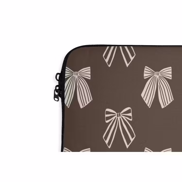 Laptophoes - Strikken - Kerst - Bruin - Crème — 5