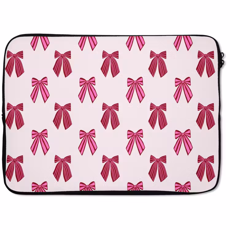 Laptophoes - Strikken - Kerst - Roze — 1