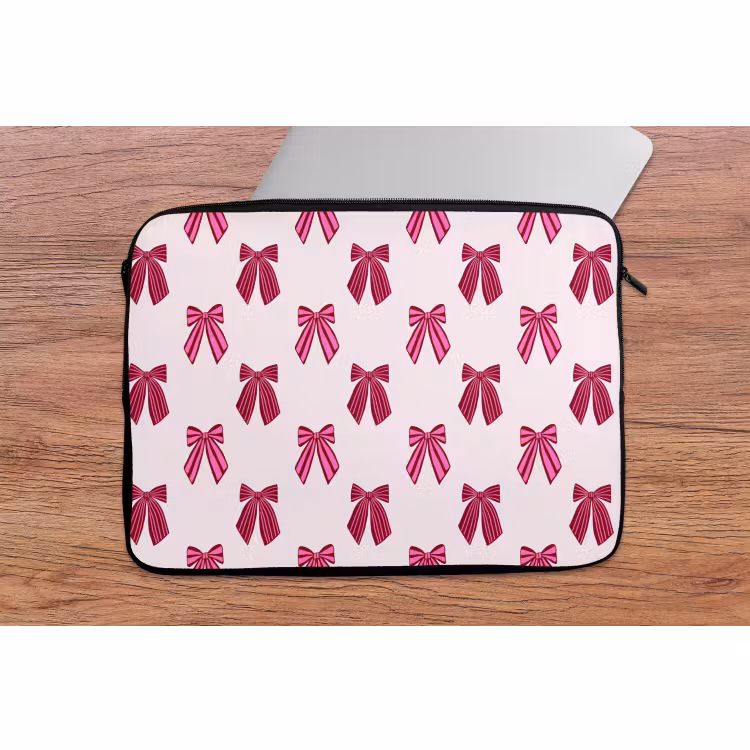 Laptophoes - Strikken - Kerst - Roze — 2