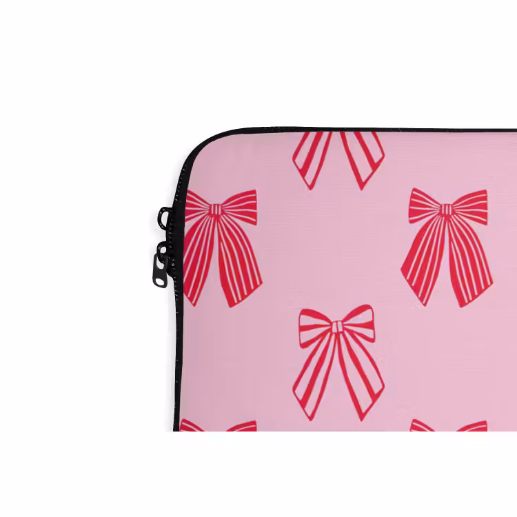 Laptophoes - Strikken - Kerstmis - Roze - Rood — 5