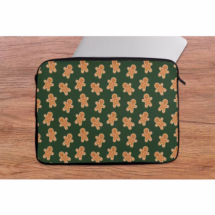 Laptophoes - Peperkoek - Kerst - Groen - Bruin — 2