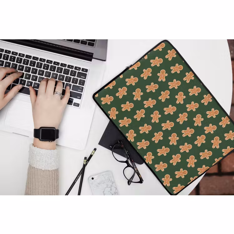 Laptophoes - Peperkoek - Kerst - Groen - Bruin — 3