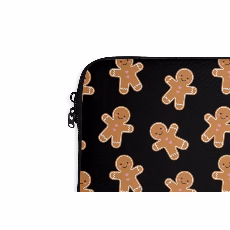 Laptophoes - Peperkoek - Kerst - Zwart - Bruin — 5