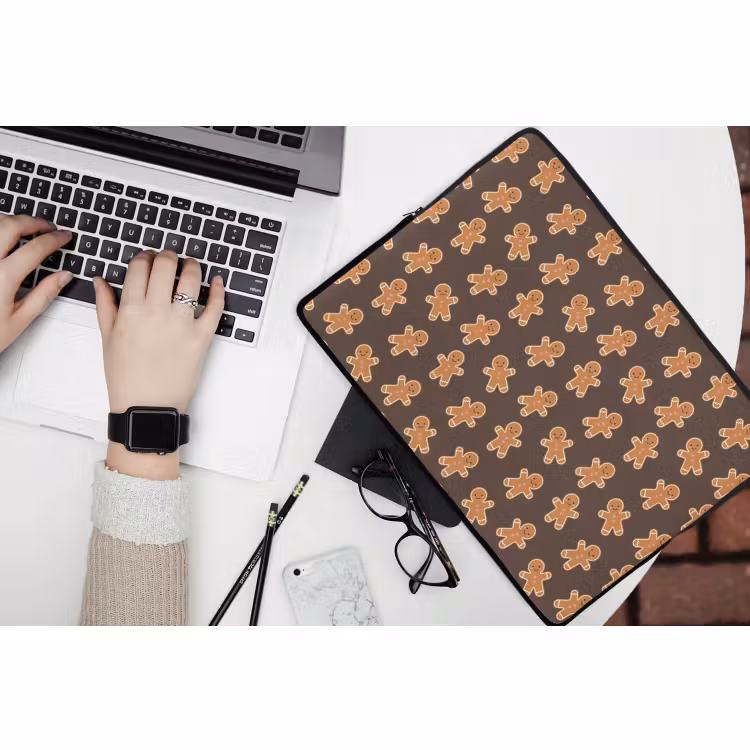 Laptophoes - Peperkoek - Kerstmis - Bruin — 3